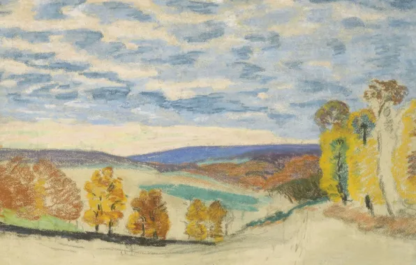 Осень, картина, импрессионизм, Арман Гийомен, Armand Guilluamin, Пейзаж в Крозане