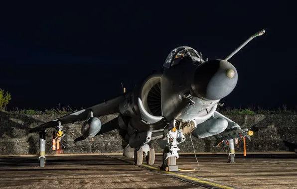 Картинка ночь, оружие, самолёт, Harrier FA.2