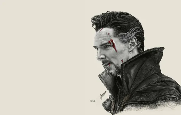 Кровь, арт, Бенедикт Камбербэтч, Benedict Cumberbatch, Doctor Strange, Доктор Стрэндж, Стивен Стрэндж, by thor link
