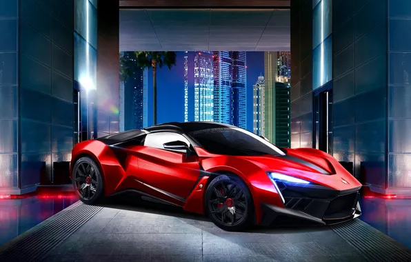 Красный, город, стены, здания, Supersport, SuperSport, Fenyr, Fenyr SuperSport