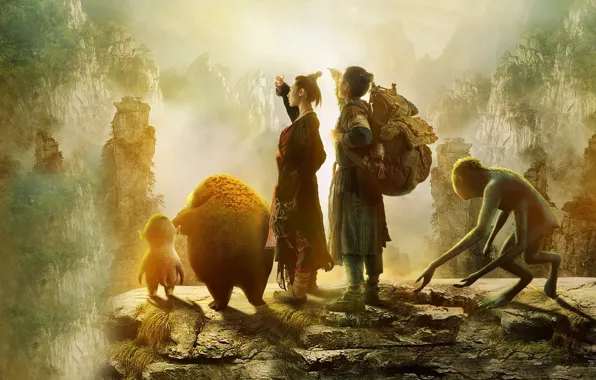 Cinema, girl, rock, fantasy, monster, man, movie, asian