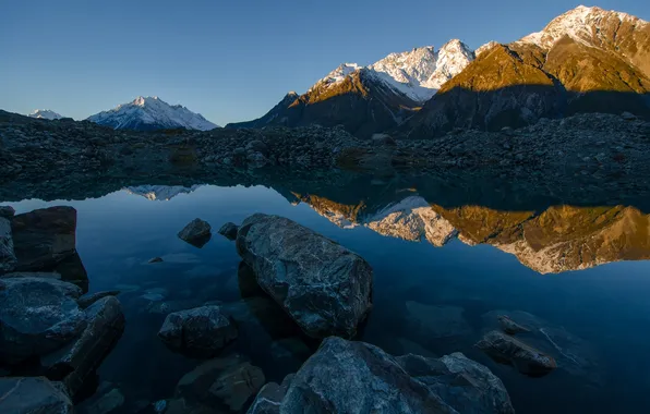 Горы, природа, озеро, отражение