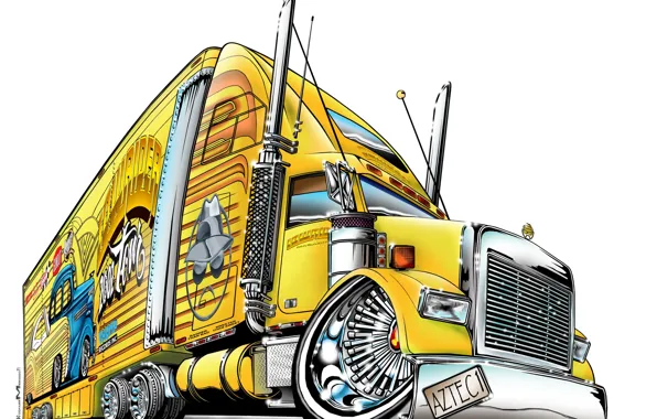 Картинка рисованный, грузовик, белый фон, golo lowrider 2002