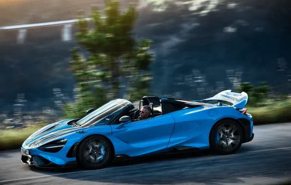 McLaren, supercar, blue, 765LT, McLaren 765LT Spider
