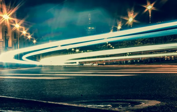 Car, light, Russia, cars, night