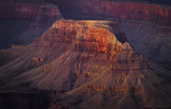 Закат, горы, каньон, Аризона, США, grand canyon national park