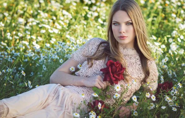 Взгляд, роза, губки, Tia Clifton