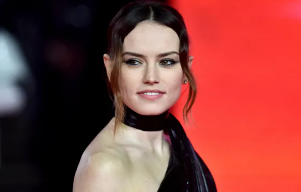 Картинка взгляд, поза, макияж, актриса, прическа, hair, Daisy Ridley, Дэйзи Ридли