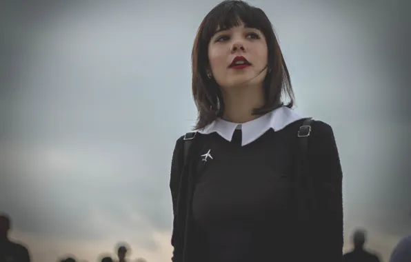 Взгляд, красотка, черное платье, beauty, look, милая девушка, black dress, cute girl
