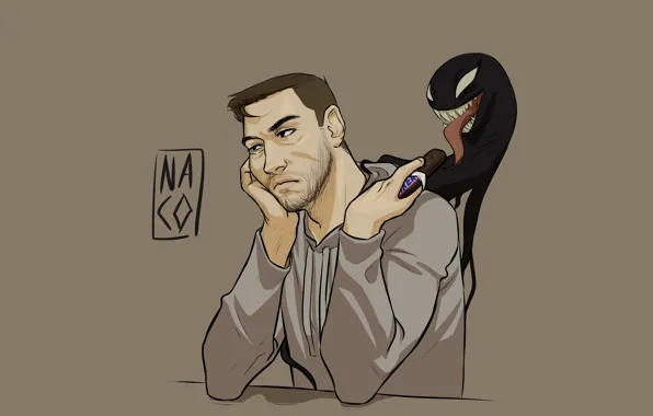 Арт, сникерс, батончик, Веном, Venom, Эдди Брок, by naco2000