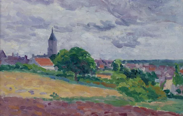 Пейзаж, картина, 1903, Максимильен Люс, Maximilien Luce, Воспоминания о Меревиле
