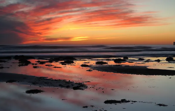 Море, пейзаж, закат