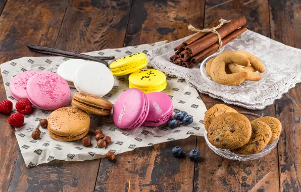 Ягоды, печенье, корица, пирожные, cakes, berries, cookies, cinnamon