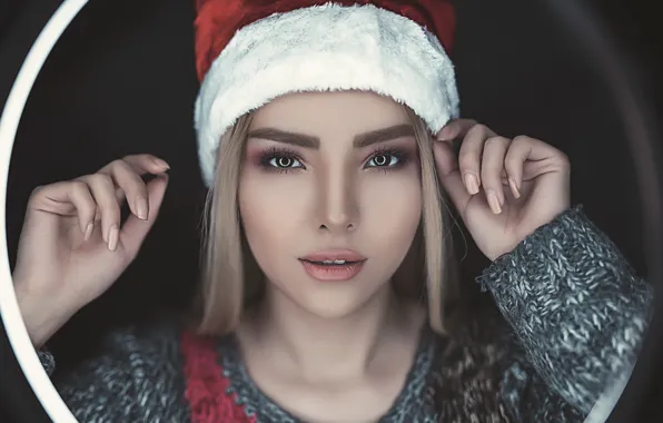 Взгляд, девушка, руки, макияж, Ali Pazani