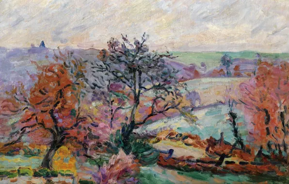 Осень, пейзаж, природа, картина, Арман Гийомен, Armand Guillaumin, Вид Крозана