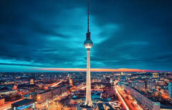 Картинка ночь, город, Berlin