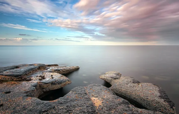 Море, пейзаж, закат, природа, берег