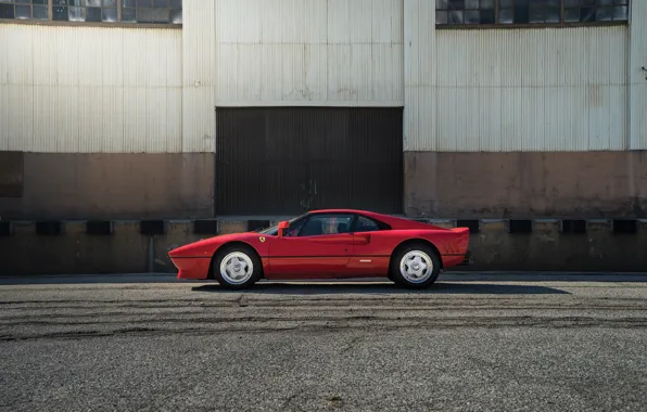 Красный, Ferrari, Red, спорткар, sportcar, GTO, classic, urban