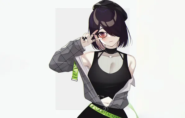 Girl, sexy, cleavage, blouse, boobs, sexy girl, anime, beautiful