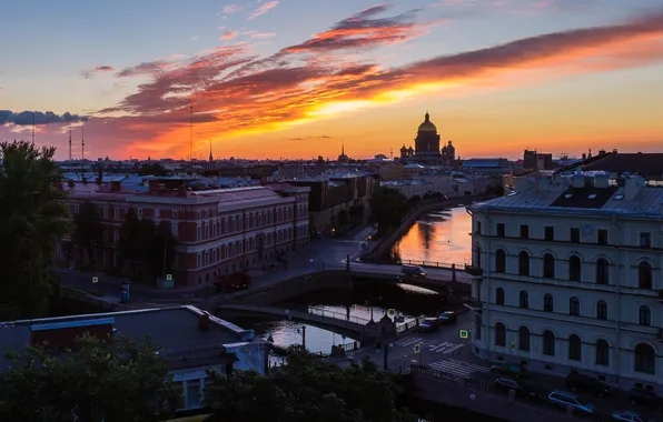 Картинка здания, высота, дома, вечер, Russia, питер, санкт-петербург, St. Petersburg