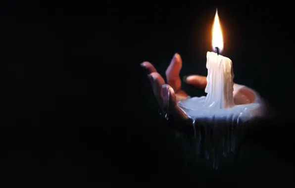 Огонь, Свеча, Свет, Рука, Кисть, Candle, Освещение, Hand