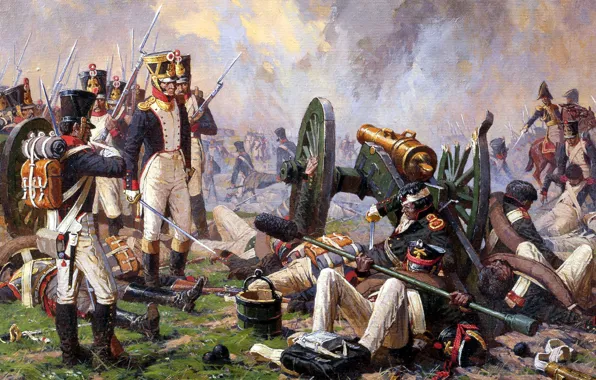 Картинка soldier, canon, war, uniform, Averyanov Alexander, Artillerie, courage, napoleon