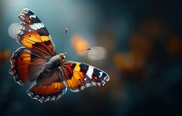 Butterfly, closeup, depth of field, AI art