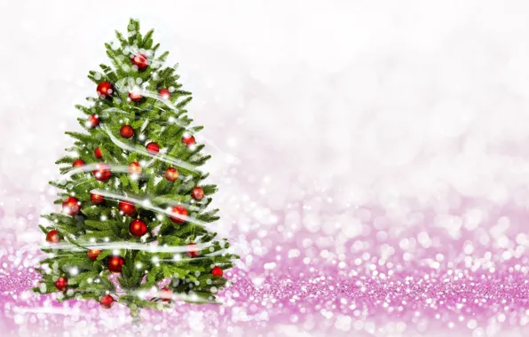 Шары, елка, Новый Год, Рождество, merry christmas, decoration, xmas, holiday celebration