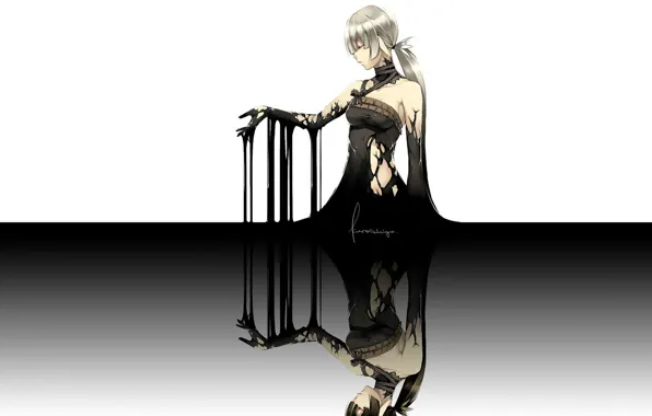 Отражение, женщина, грязь, слизь, лохмотья, черная магия, Furoichigo