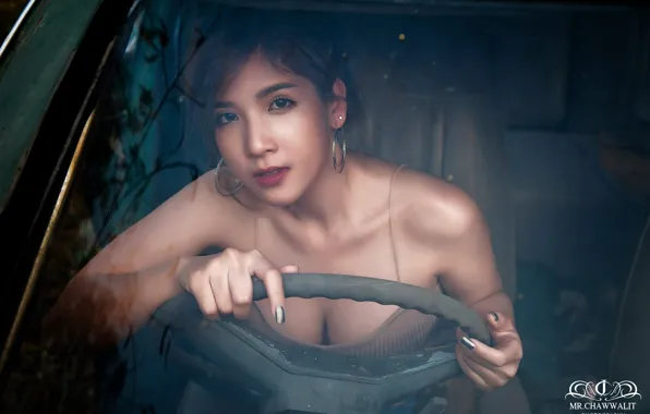 Car, girl, model, mood, face, blackhead, Marco