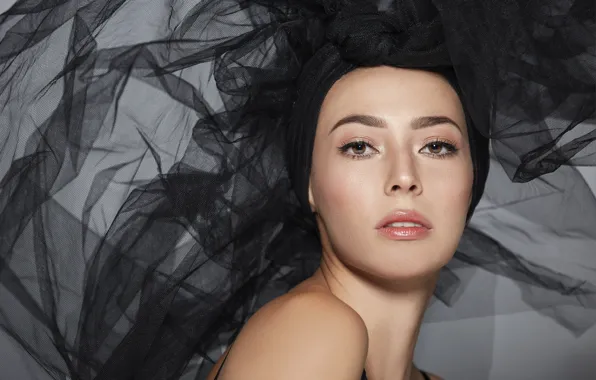 Взгляд, лицо, модель, ткань, Alejandra Perez