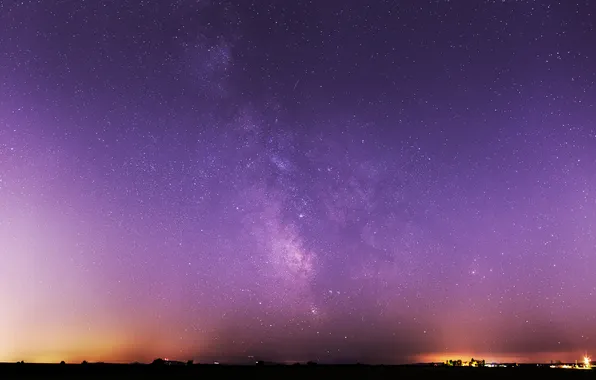 Картинка небо, звезды, млечный путь, Canada, British Columbia, Delta