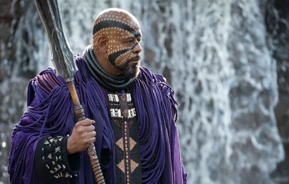 Cinema, weapon, man, movie, film, warrior, spear, Black Panther
