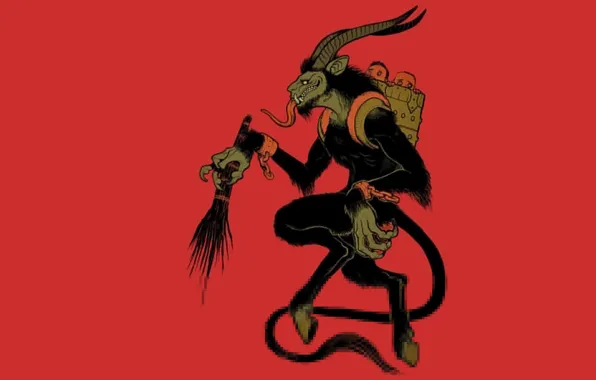 Demon, fantasy, myth, goat demon, black wool, goat