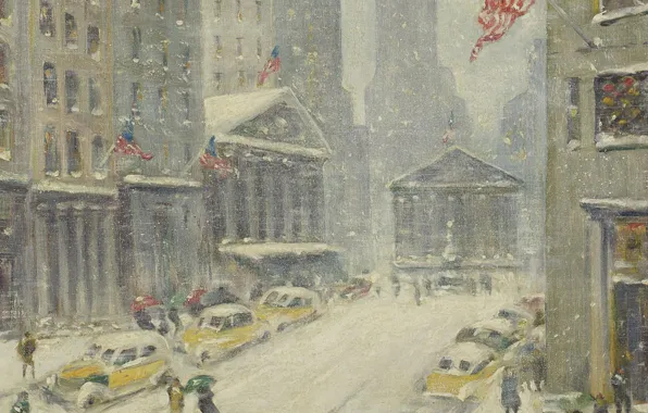 Картина, городской пейзаж, Guy Carleton Wiggins, Гай Уиггинс, Treasury Building in the Distance, A View …