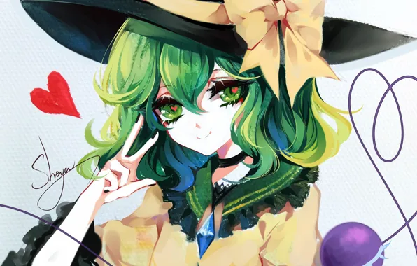 Взгляд, шляпа, девочка, Touhou, Koishi Komeiji, Тохо, Тоухоу, Sheya