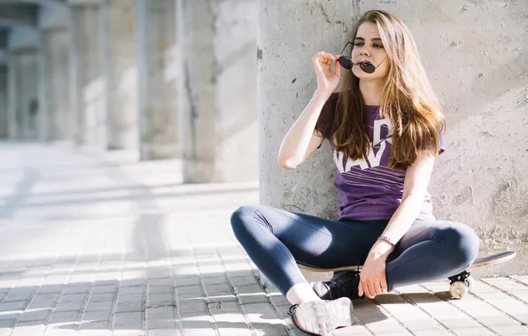 Girl, athletic, sunglasses