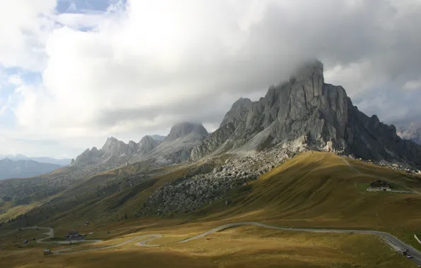 Италия, Italy, southern access, Giau Pass in the Dolomites