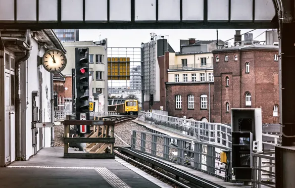 Город, обои, фотография, поезд, железная дорога, wallpaper, картинка, railway