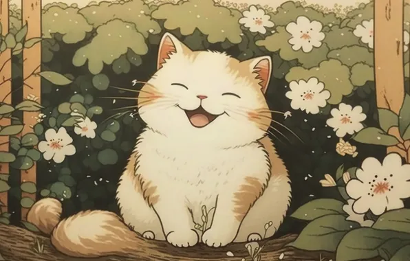 Кошка, поза, котенок, мордашка, ИИ-арт, нейросеть
