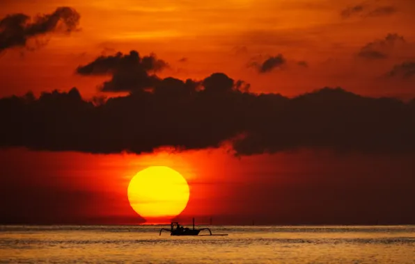 Sunshine, sea, ocean, water, clouds, morning, sun, sunrise