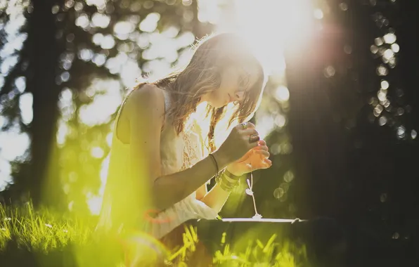 Девушка, свет, природа