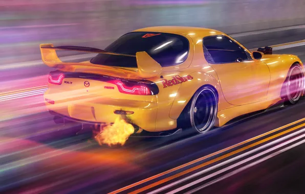 Авто, Машина, Скорость, Mazda, Car, Render, Рендеринг, Mazda RX-7
