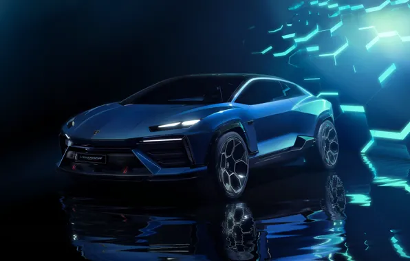 Car, Lamborghini, headlights, Lamborghini Lanzador Concept, Lanzador