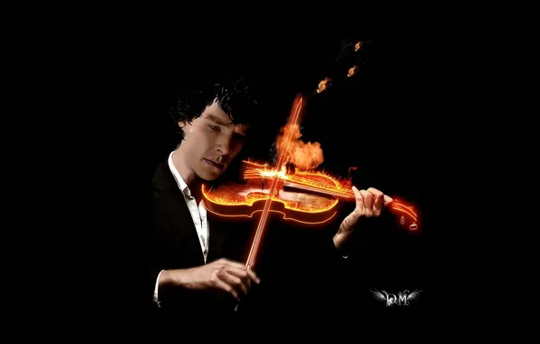 Скрипка, Шерлок Холмс, Бенедикт Камбербэтч, Sherlock, Шерлок, Sherlock BBC, Sherlock Holmes, Sherlock (сериал)