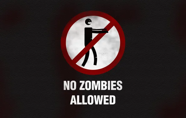Zombies, typography, minimalism, text, black background, humor, Sign, simple background