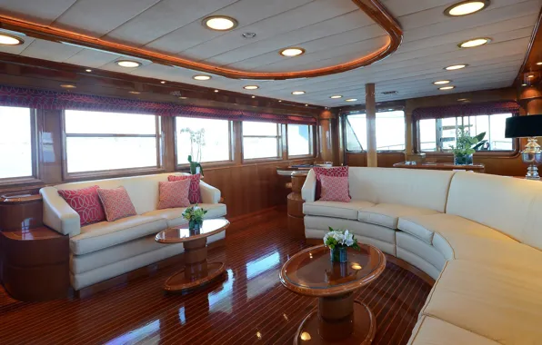 Luxury, motor, main salon, yacht CAMELLIA