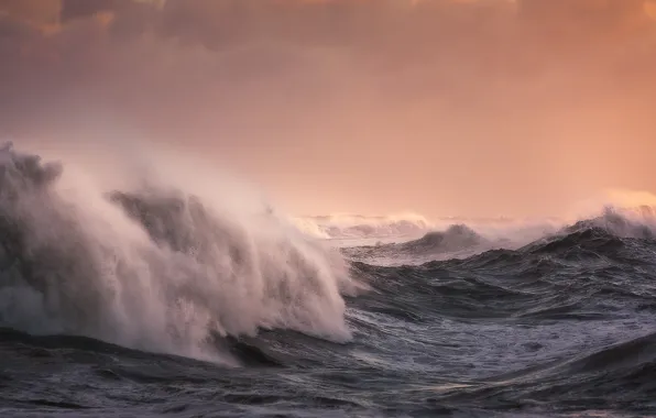 Картинка море, волны, шторм, Северное море