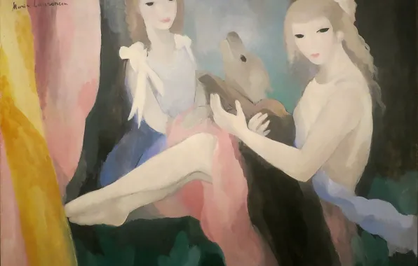 Картинка Модерн, Marie Laurencin, Девушки с собакой
