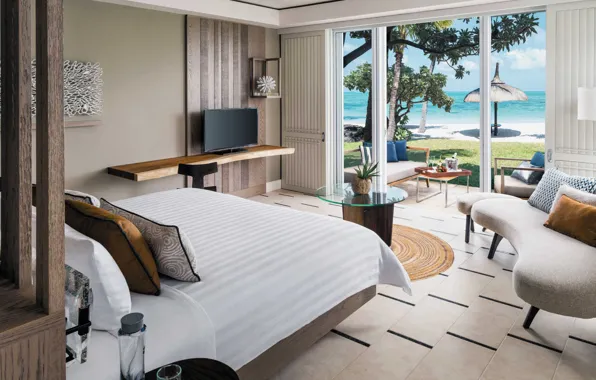 Комната, отель, курорт, вид на океан, Shangri La's le Touessrok resort and spa